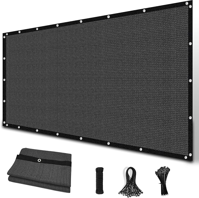 Amagenix 90% Sun Shade Cloth with Grommets, 10' x 12' Pergola Replacement Shade Cover Canopy Privacy Screen for Outdoor Patio Garden, Dark Gray (We Customized)