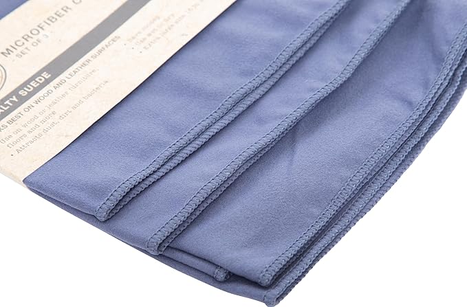 Fuller Brush 182 Specialty Suede Microfiber Cleaning Cloths – 3-Pack – Lint-Free, Non-Abrasive, Reusable & Machine Washable – for Wet or Dry Use on Glass, Wood, Leather & More