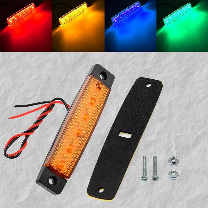 10Pcs LED Rock Lights Waterproof 3.8" Amber Underglow Kit, Fender Wheel Well, Car Exterior Side Marker for Wrangler, Snowmobile, Truck, Golf Cart, RV, SUV, Offroad