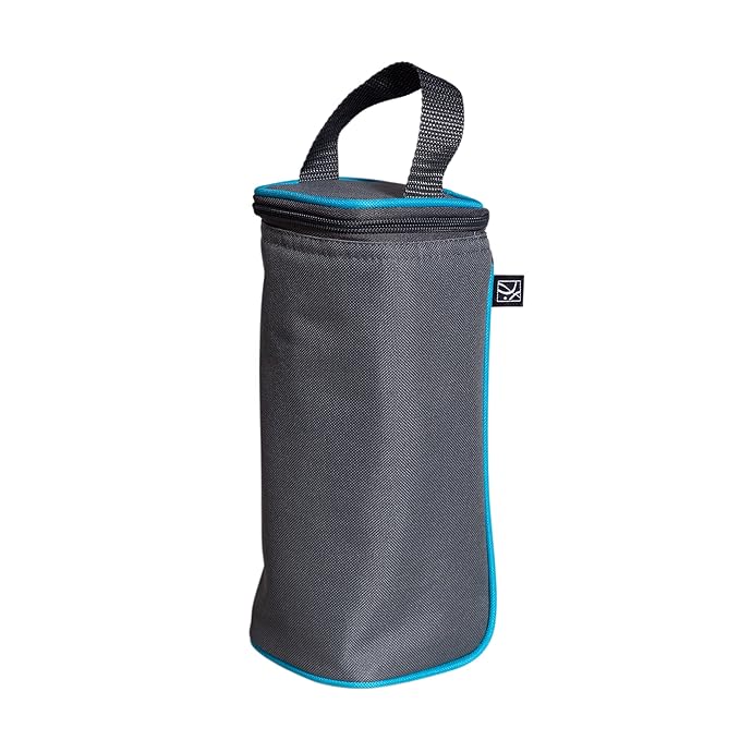 J.L. Childress Breast Milk Cooler Travel Bag - Insulated Baby Bottle Storage Bag, Portable Organizer Pack for Breast Milk, Use for Daycare or On the Go, Fits 1-2 Bottles - Grey/Teal