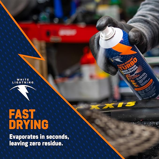 White Lightning Dry Weather Bike Care Kit – Complete Bicycle Cleaning Kit with Clean Ride Wax Chain Lube, Clean Streak Degreaser, and Bye Bye Dirt Bike Detailer for Dry Conditions