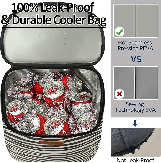 Camping Cooler Backpack 30 45 Cans, Soft Backpack Coolers Insulated Leak Proof Travel Cooler Bag Waterproof Lunch Picnic Beach Work Trip Thermal Bag Drink Beverage Beer Bag Cooler