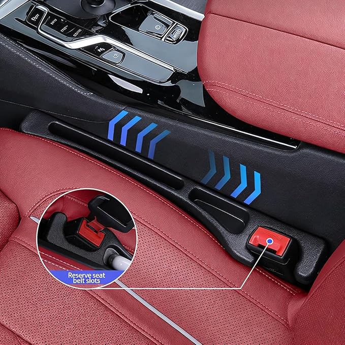 Dyale Car Seat Gap Filler 2 Pack, No Drop Seat Guard for Cars SUVs Trucks, Car Accessories Interior for Between Seat and Console, Prevent Stop Cellphone Wallet Keys Coins and Card from Dropping-Black
