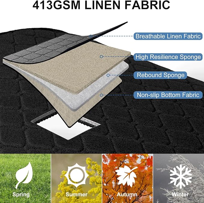 Linen Car Seat Covers for Cars, Front Car Seat Cover Protectors with Storage Bags, Anti-Slip & Soft Automotive Seat Cushion Universal Fit for Most Sedan, SUVs, Vehicles (Deep Grey)