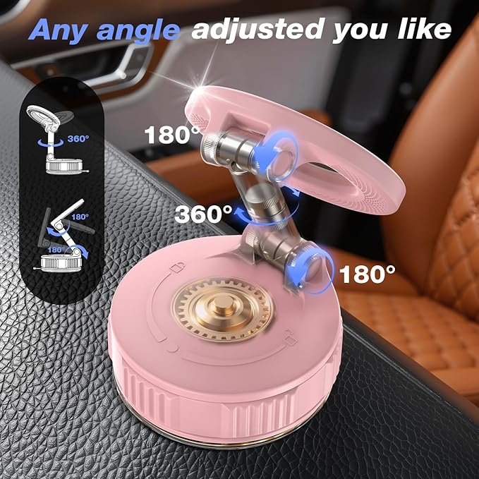 Vooii Phone Holders for Your Car for Magsafe Car Mount (130LB Ultra Suction Cup & 360° Adjustable) Vacuum Cell Phone Car Mount, Magnetic Car Phone Holder for Dashboard/Windshield for iPhone & Android