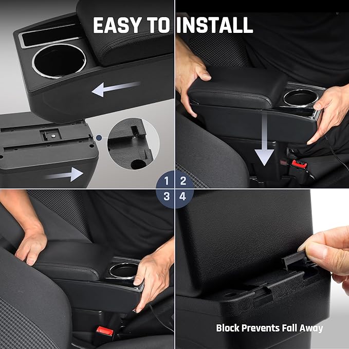 YJYWZH Car Armrest Box for Nissan Kicks Accessories 2016-2021 Center Console Storage Organizer Double Layer Space with Cup Holder Mobile Phone Holder (Black Thread)