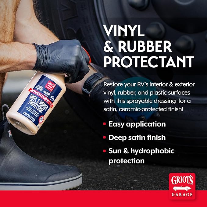 Griot's Garage Vinyl and Rubber Protectant for RVs, Campers, Trailers, Boats, ATVs, UTVs, Motorcycles, SiO2-Powered Ceramic Restorer, 10824, 25oz