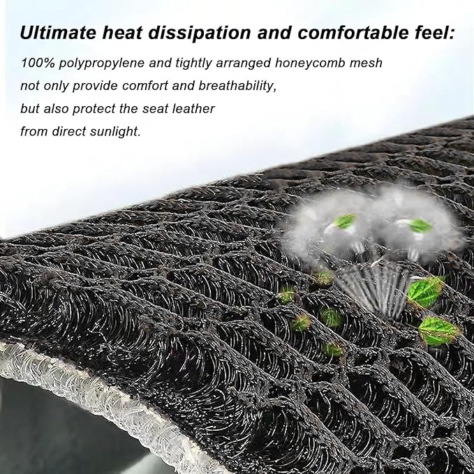 Cool and Breathable 3D air MESH car seat Cushion for Summer, Universal Ventilated Comfortable seat pad, Suitable for sedans, Vans, Pickup Trucks, and SUVs (Black Back cushion-1PCS)