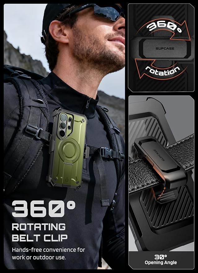 SUPCASE for Samsung Galaxy S26 Ultra Case with Stand, Military-Grade Drop Protection, Compatible with Wireless Charging/MagSafe, Built-in Screen Protector & Front Frame – UB Pro Mag, Guldan