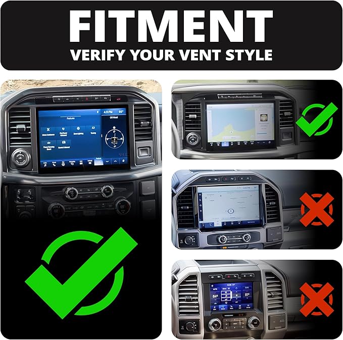 Tackform Link Vent Mount Magnetic Phone Holder - Compatible with MagSafe, 2021-2025 Ford F150 & Raptor, 2023-2025 Ford Super Duty | Billet Aluminum | Zero Slip | 2" Arm | Black