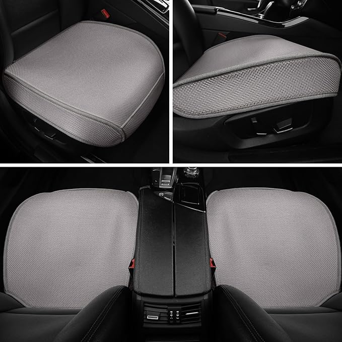 2pcs All-Season Car Seat Wraps Grey - Breathable Car Seat Covers with Anti Slip Bottom - Durable Auto Seat Cushions Universal Fit for Vehicles Cars SUV Trucks Front Seats