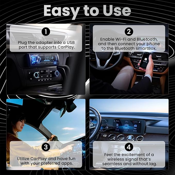 Wireless Carplay Mirror Link Adapter for Apple,3 in 1 Bluetooth Mirroring iOS Phone to Car Screen Adapter 2026 Wired to Wireless Portable USB Car Play Screen Connector for Android to Watch Movies