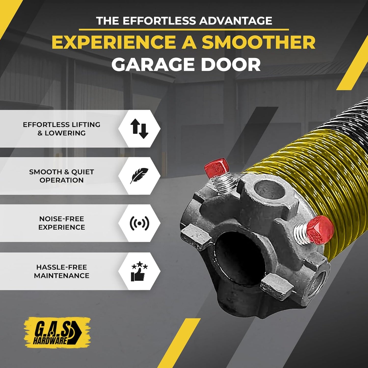 Garage Door Torsion Spring 250x2x32 Torsion Springs for Garage Door Repair Right Hand Wound Replacement for Left Side of Garage Door with 1" Steel Bearing, Gloves, Manual and Winding Bars (Red Cone)