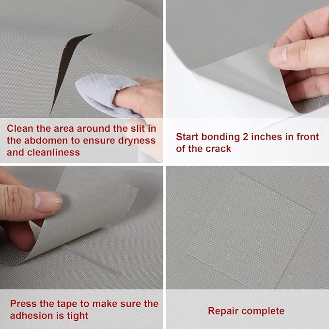 Tuszom 900D 3PCS (28.5" L*19" W) RV Cover Repair kit Waterproof Heavy Duty Self-Adhesive Canvas Patch Repair kit for Boat Cover RV Cover