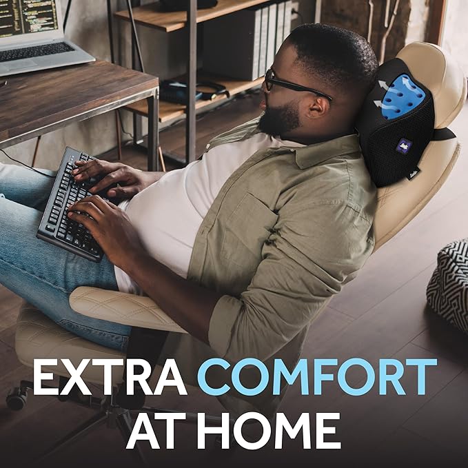 Sealy Ergonomic Car Neck Cushion – Memory Foam Neck Pillow for Car or Office Chair, Travel Neck Pillow,