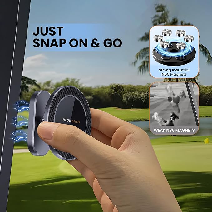 Magnetic Golf Cart and Gym Fitness Phone Holder Compatible with MagSafe iPhone 16 Pro Max Plus 15 14 13 12 Mini, Golf Caddy, Magnetic Golf Cart Accessories Essentials Gift for Friend Men Women