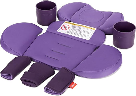 Diono Radian 3R Comfort Travel Kit, Infant Car Seat Accessory, Compatible with Radian 3R, 7-Piece Kit (2 Harness Pads, 1 Buckle Pad, Head Cushion, Seat Cushion, 2 Cupholders), Purple Wildberry