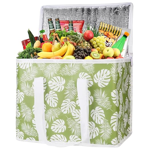 CIVJET 1-Pack Insulated Reusable Grocery Shopping Bags, X-Large Insulated Food/Pizza Delivery Bag for Delivery Drivers, Commercial Food Warmers, Tote Cooler/Thermal Bags