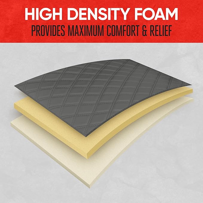Motor Trend Car Seat Cushion, 2 Pack - Diamond Stitched Faux Leather Seat Covers for Cars Trucks SUV, Gray Padded Car Seat Covers with Storage Pockets, Premium Automotive Seat Covers for Front Seats