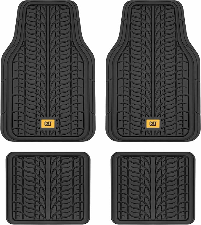 Cat® ToughTread™ Front & Rear Full Set of Floor Mats for Cars - All-Weather Heavy-Duty Trimmable Universal Fit Rubber Mat Truck & Car Accessories - Automotive Floor Mats for SUVs Car Interior