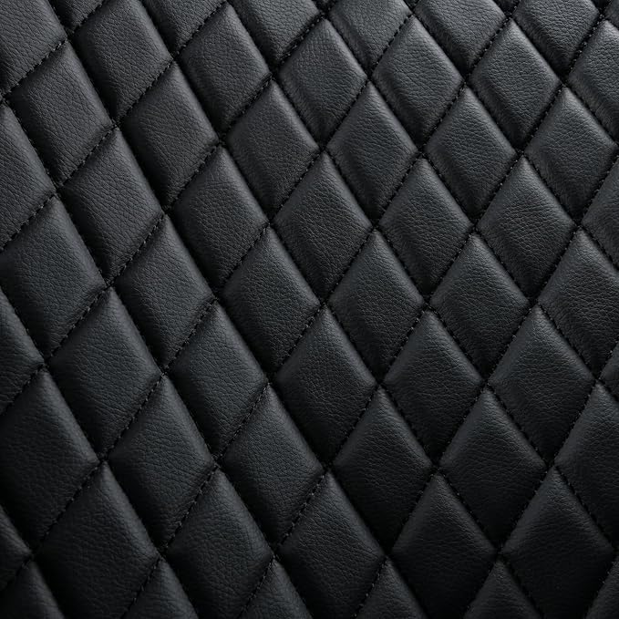 Flying Banner car seat Covers seat Cushions Luxe Fit Faux Leather Easy Installation Vehicles Non Slip Premium (Black Silver, 2 x Front Seat Cover)
