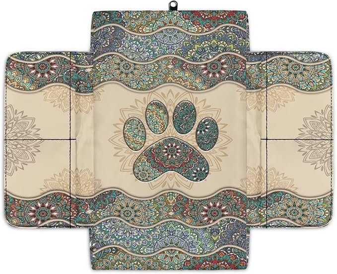Tupalatus Mandala Flowers Car Center Console Cover Soft Paw Universal Armrest Cover Car Accessories Interior with 2 Storage Bags Easy Installation Universal Fit for Car SUV Trucks