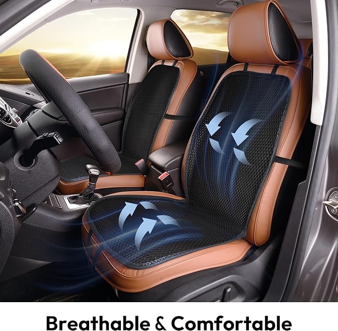 carrotez Cool Double Breathable 3D Air Mesh Car Seat Cushion pad, Cool Chair seat, car seat Pads, Home Office Chair, Wheelchair, 41" x 15" - Black