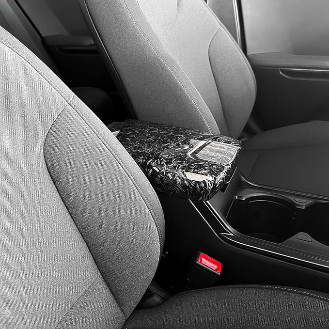 ABS Car Central Console Armrest Cover Armrest Cushion Cover Center Console Box Pad Compatible with Kia K4 2025 2026 Accessories (Forged Black Style)