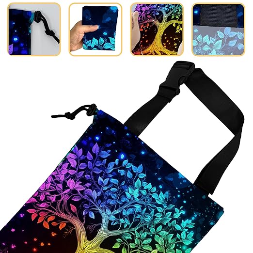 Multicolor Tree Car Garbage Bag, Small Car Trash Bag Hanging Back of Seat,Drawstring Car Trash Bag with Adjustable Buckle,Car Accessories for Camping Travelling