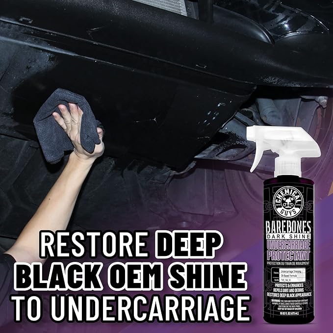 Chemical Guys TVD_104_1602 Bare Bones Premium Dark Shine Spray for Undercarriage, Tires and Trim, Safe for Cars, Trucks, Motorcycles, RVs & More,16 fl oz (2 Pack)