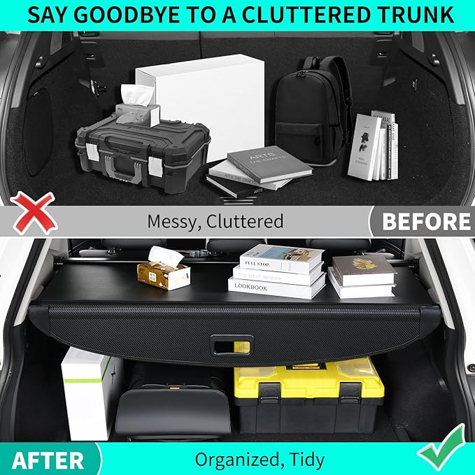 Tecoom Cargo Cover fit for Subaru Crosstrek Impreza Accessories 2019-2023, Retractable Rear Trunk Cover Luggage Security Shade, Anti-Peeping Privacy Screen Protector, Carbon Fiber Texture