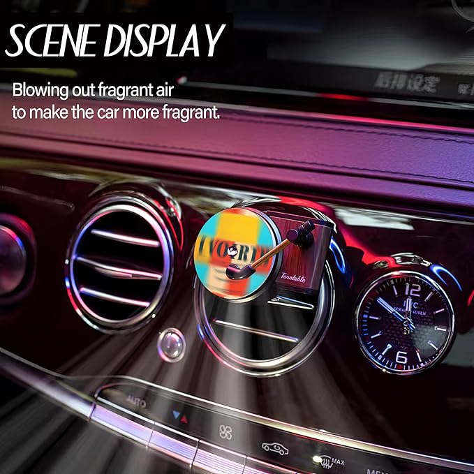 Maicican 12PCS Customizable Car Air Freshener Vent Clip, Pop Singer Album Cover Record Player Shape, Music Lover Gifts. (customization)