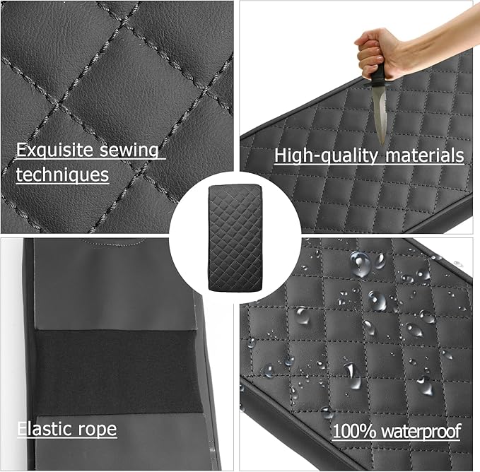 Center Console Cover Compatible with 2024 2025 2026 Hyundai Santa Fe Accessories Santa Fe Armrest Cover 2025 2026 Santa Fe SE/SEL/XRT/Limited/Calligraphy Armrest Console Cover Soft Leather (Black)