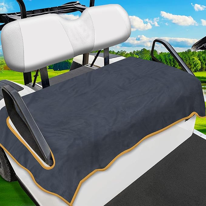 Golf Cart Seat Covers, Breathable Golf Cart Seat Towel Blanket, Keeps Seats Dry & Comfortable in All Weather, Universal 51"x30" for EZGO, Yamaha, Club Car and More 2/4-seats Cart, Dark Gray