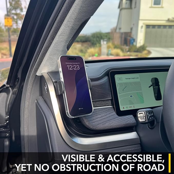 TWRAPS Dashboard Phone Charger for Rivian R1S & R1T, Compatible with MagSafe Cases & iPhone 17 Pro & Max, 25W Charging Puck Dash Mount Holder Anchors to AC Vents, R1 2021-2026 SUV & Truck Accessories