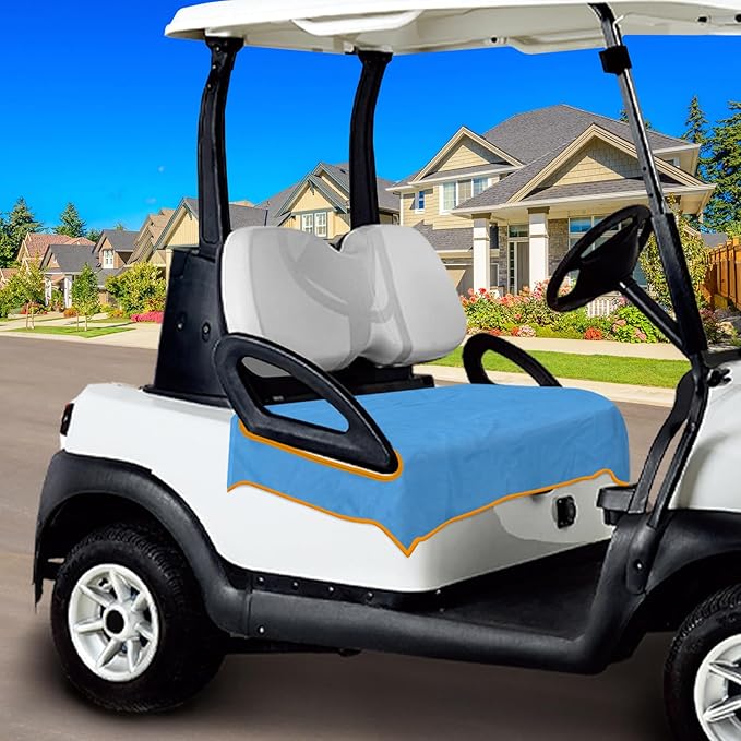 Golf Cart Seat Covers, Lake Blue Golf Cart Seat Towel Blanket for All EZGO, Club Cars, Icon and More 2/4-seats Cart, 100% Microfiber, Essential Golf Cart Accessories, 51'' x 31''