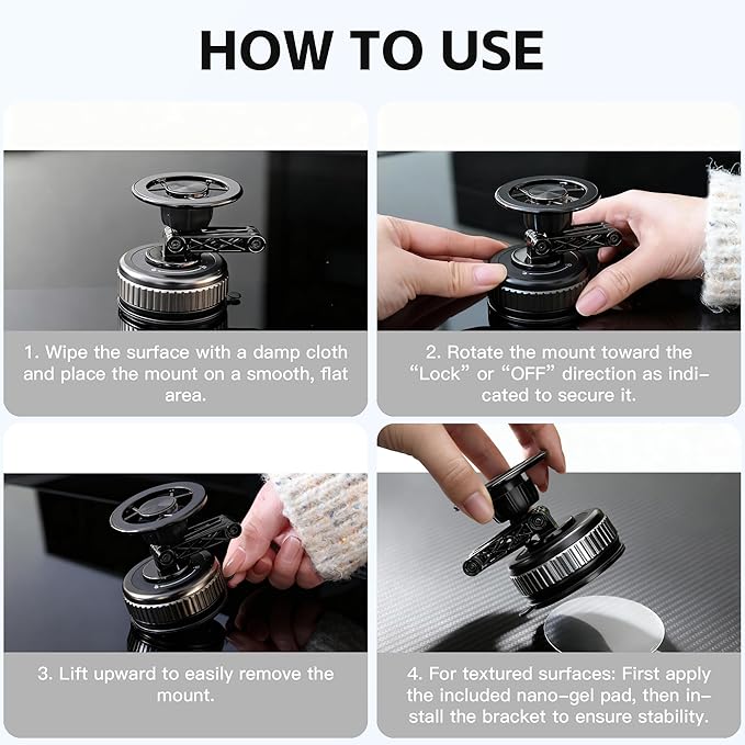 Car Phone Holder [120LBS Strongest Suction 2800gf Magnetic], 360° Adjustable for Magsafe Car Mount, Car Phone Mount for Cars/Gyms/Mirrors/Shower Stalls, Compatible with iPhone and Android Devices (6)