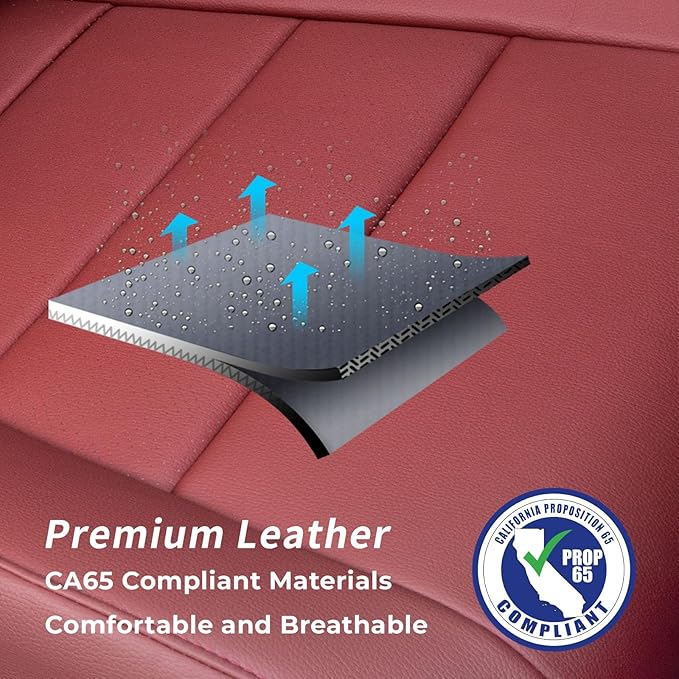 coverdream 2026 Rav4 Seat Covers Custom Fit for 2026 Toyota Rav4 Hybrid (SE,XSE) & PHEV GR Sport SUV,Full Set Luxury Waterproof Leather Car Seat Protector Wine Red