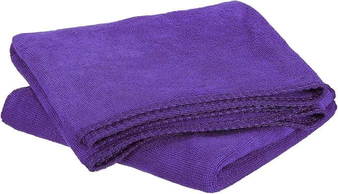 HARFINGTON 2 Pack Microfiber Cleaning Cloth, 24" x 16" Multi-Functional Cleaning Towels Reusable Absorbent Rags for Car Wash Kitchen Household Window Clean, Purple
