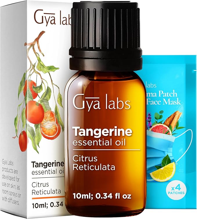 100% Pure Tangerine Essential Oil - 0.34 Fl Oz - Tangerine Oil for Hair, Skin, Diffuser, Aromatherapy & DIY Candle Making Scent