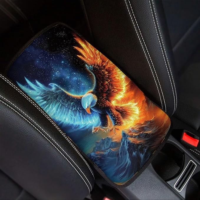 Eagle Auto Center Console Pad,Soft Waterproof Car Center Console Covers Auto Armrest Seat Box Cover Protector for Most Vehicle SUV Truck Car