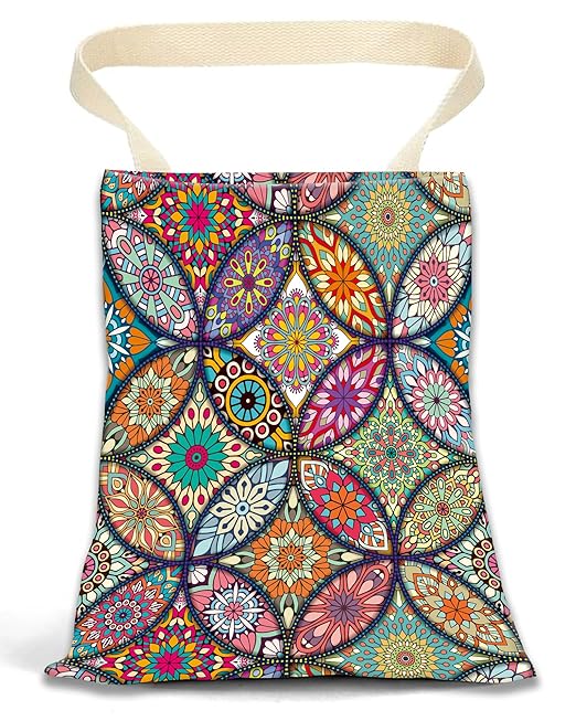 Car Garbage Can, Car Trash Bag, Car Garbage Bag, Hanging Car Trash Can for Car Accessories, Vehicle, Travelling, Camping, Cute Car Back Seat Organizer, Luxury Mandala Pattern