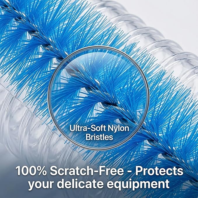 67" Flexible Drain Brush Set, Double Ended Long Hose Pipe Cleaner with 2 Pcs 8.2" Straw Cleaning Brushes, Nylon Tube Cleaner Tool for Refrigerator Defrost, Aquarium Filter, Sink Drain