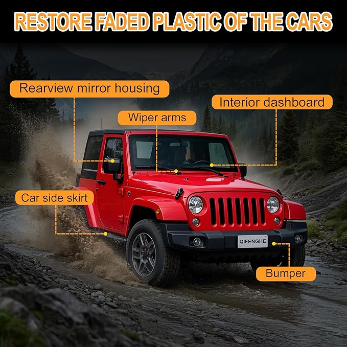 Paste Plastic - Deep Renewal for Faded Surfaces | User Friendly Trim Restorer | Long-Lasting UV Protection, Intense Black Finish | Non-Greasy Formula for Tires, Trim, Rubber & Outdoor Plastics