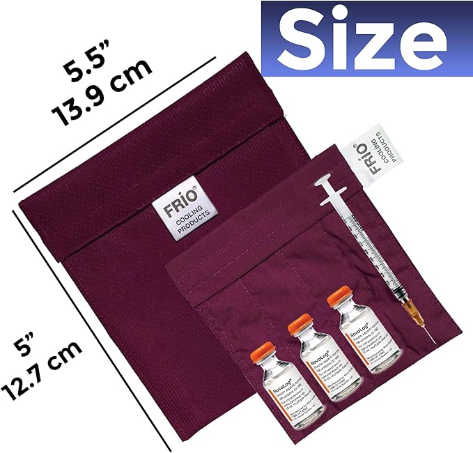 FRIO Cooling Wallet - Insulin Cooler for 45+ Hours of Stress Free On The Go - Burgundy - Small