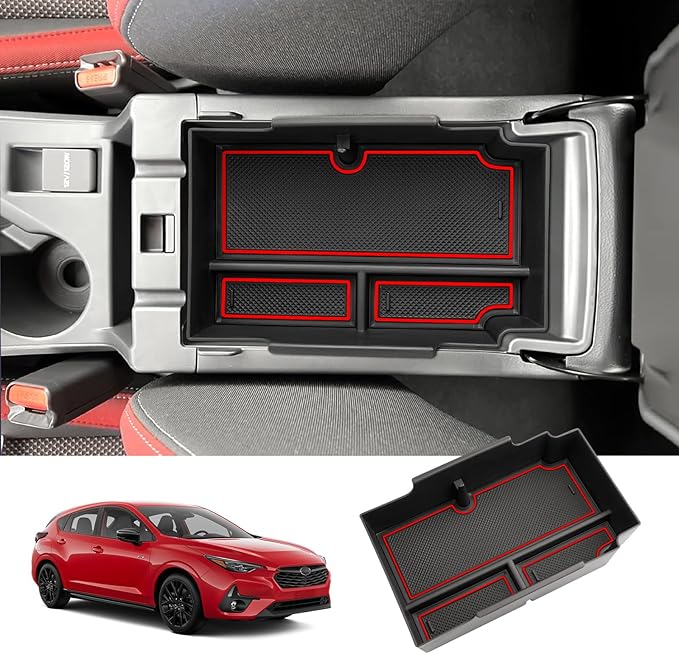 LUWU for 2025 Subaru Impreza Center Console Organizer 2024 Subaru Impreza Sport/RS/Base Armrest Storage Box Armrest Organizer 2024 Impreza Console Organizer Tray 2024 2025 Subaru Impreza Accessories