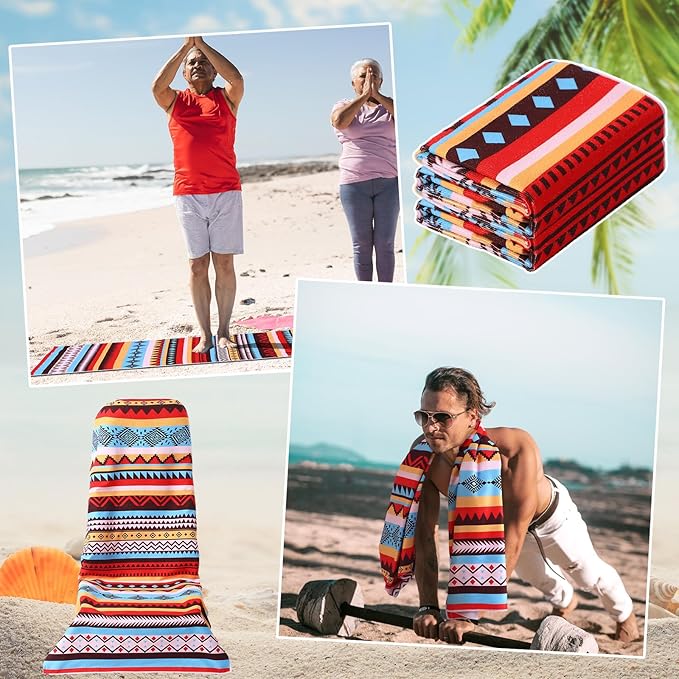 Hahafelt Car Seat Towel Covers Christmas Car Accessories Gifts Athletic Running Towel Performance Microfiber Post Workout Sweat Washable Cover Non Slip for Seat Outdoor Sport(Tribal)