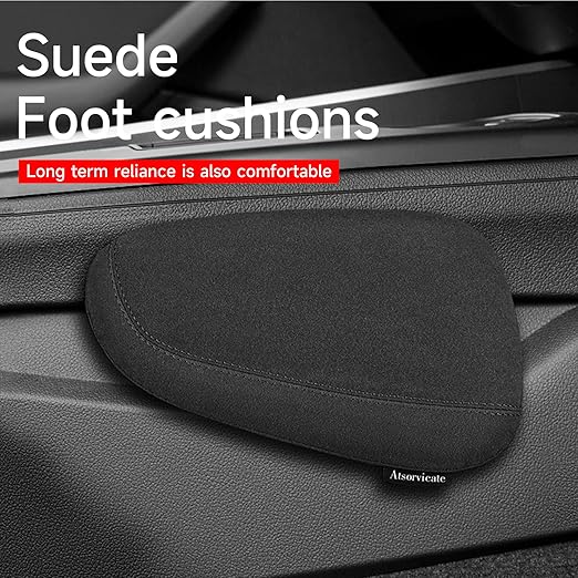 Alcantane style car leg knee pads memory foam car center console knee cushions car leg pads protect knee and leg elbow pads car copilot Universa version (black line lift leg pad)