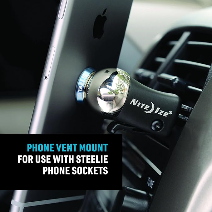 Nite Ize Steelie Vent Mount - Additional Car Vent Mount for Cell Phones - Compatible Phone Accessories for Steelie Magnetic Phone Mounting System