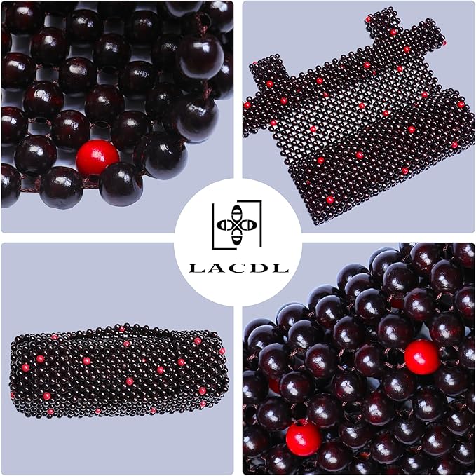 LACDL Beaded Car Seat Covers for Cars, Cooling Bead Seat Cover for Trucks & SUVs - Auto Ventilated Seat Cooler Pad, Natural Wood Breathable Beads - Sweat Protector for Summer, Stars